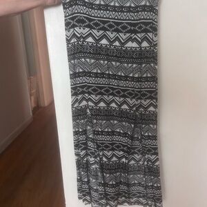 Black and White Patterned Women's Skirt